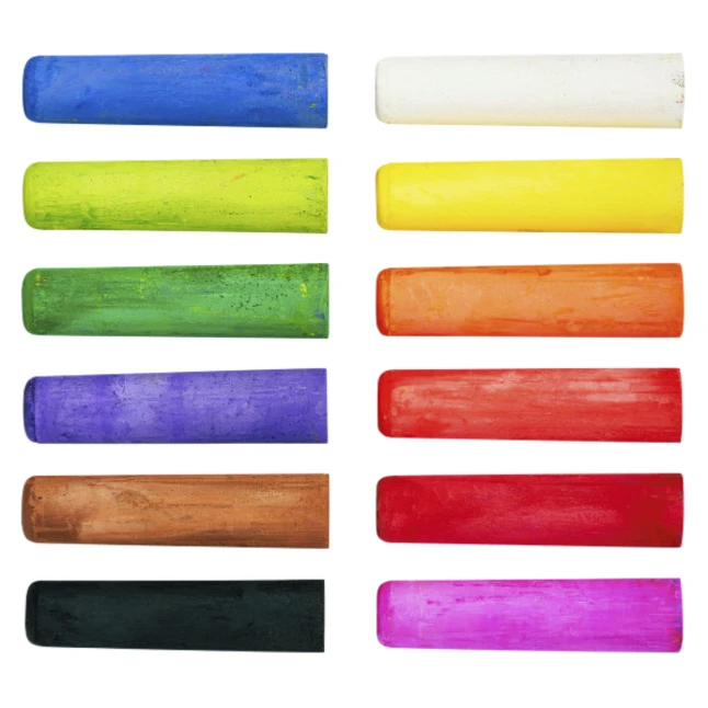 Prang Non-Toxic Sidewalk Chalk, 4 L X 1 W Inches, Assorted Colors, Set Of 12 - Image 2