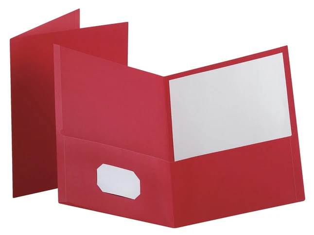 Oxford 2-Pocket Folder, 100 Sheet Capacity, Red, Pack Of 25