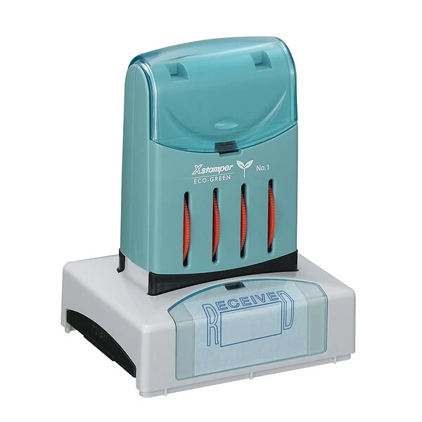 Xstamper NO.1 Pre-Inked Dater, "RECEIVED", Blue And Red Inks (036046)