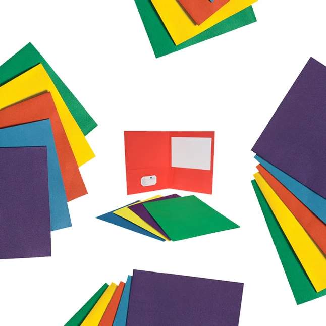 School Smart Extra Large 2-Pocket Folder, 9 X 12 Inches, Assorted Colors, Pack Of 25 - Image 4