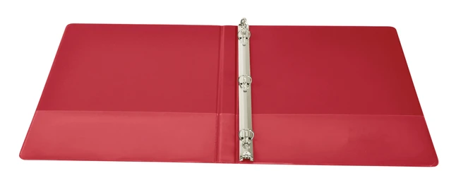 School Smart Polypropylene Round Ring Binder, 1/2 Inch, Red - Image 2