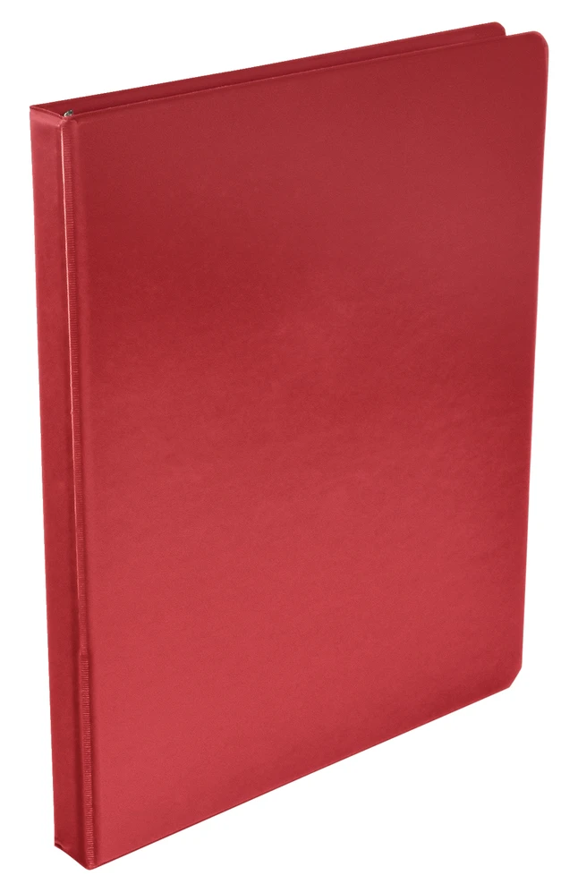 School Smart Polypropylene Round Ring Binder, 1/2 Inch, Red