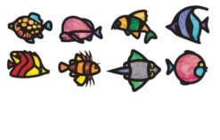 Roylco Stained Glass Frames, 8 X 10 Inches, Tropical Fish, 24 Pieces