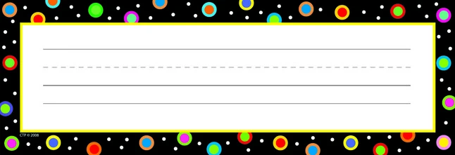 Creative Teaching Press Dots On Black Name Plates, 9-1/2 X 3-1/4 Inches, Pack Of 36