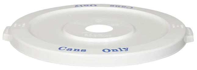 Continental Huskee Receptacle Recycling Lid With Hole And Imprint For 32 Gallon Container, White