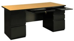 Classroom Select Teacher Desk, Double Pedestal, 72 X 24 X 29 Inches