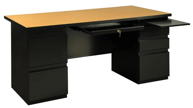 Classroom Select Teacher Desk, Double Pedestal, 72 X 24 X 29 Inches