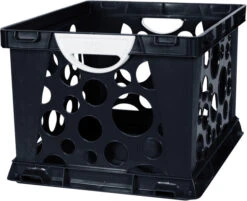 Storex 2-Color Large Crate With Handles, Black/White