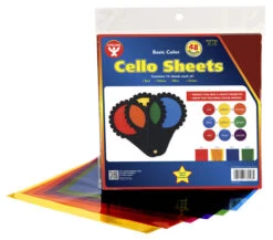 Hygloss Cello Sheets, 12 X 12 Inches, Assorted Colors, Pack Of 48