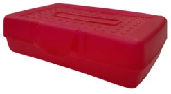 School Smart Lightweight Plastic Pencil Box, Red Tint