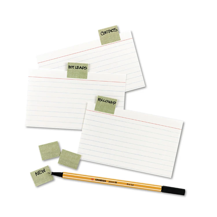 Avery Gummed Reinforced Index Tabs, 1/5-Cut, Olive Green, 1" Wide, 50/Pack - Image 2