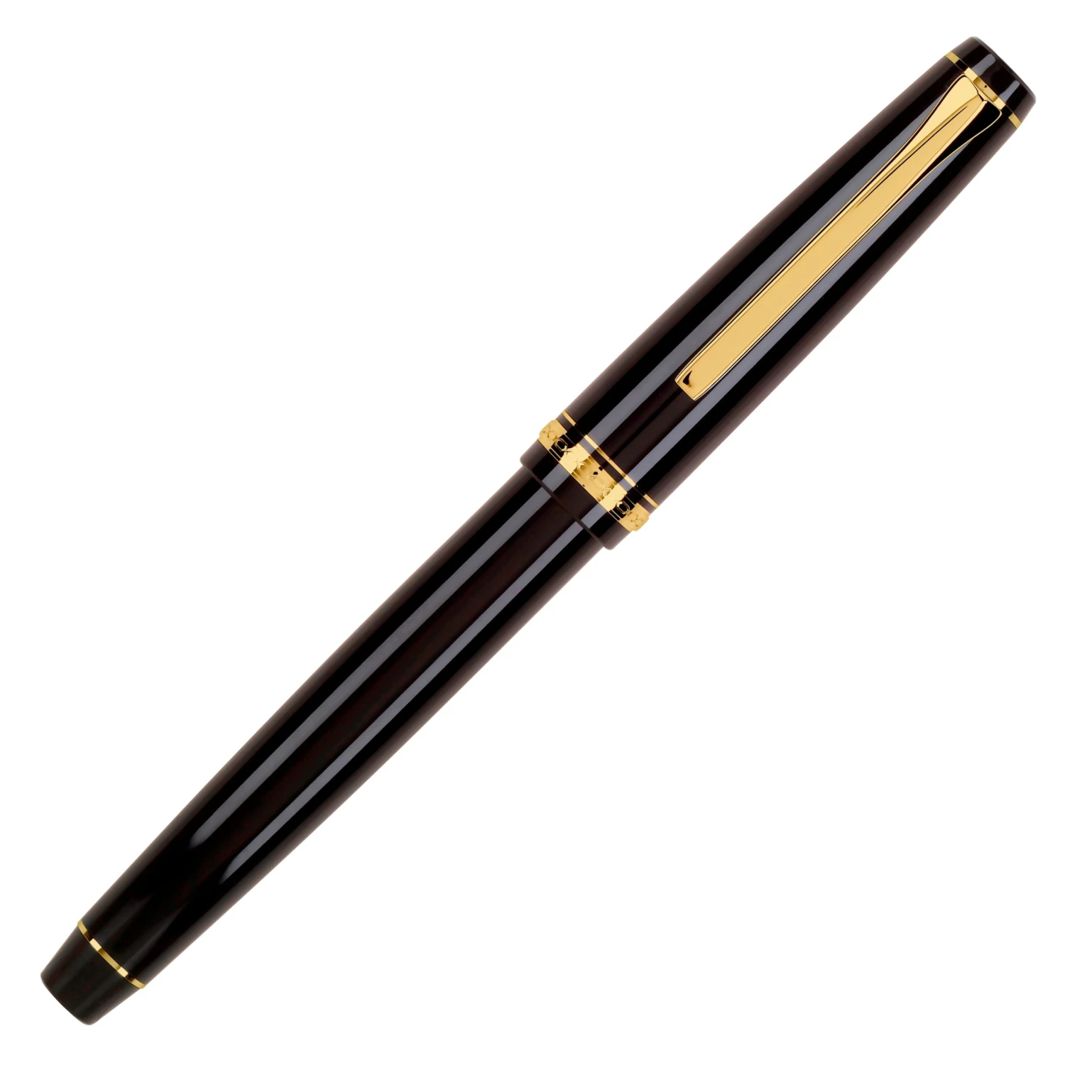 Pilot Falcon Fountain Pen, Black & Gold - Image 2