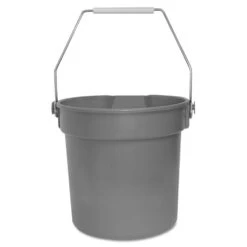 Impact Deluxe Heavy-Duty Bucket, 10 Qt, Polypropylene, Gray, 10.63" Dia