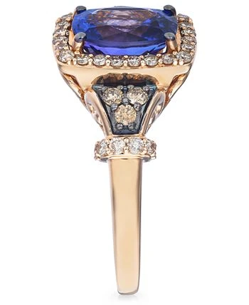 Blueberry Tanzanite® (2 Ct. T.w.), Nude Diamonds™ (1/3 Ct. T.w.) & Chocolate Diamonds® (1/8 Ct. T.w.) Ring Set In 14k Rose Gold - Image 5
