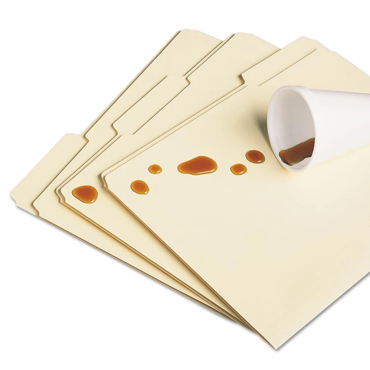 WaterShed/CutLess File Folders, 1/3-Cut Tabs: Assorted, Letter Size, 0.75" Expansion, Manila, 100/Box - Image 3