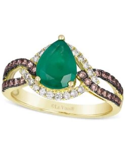 New Emerald (1-1/2 Ct. T.w.) & Diamond (1/2 Ct. T.w.) Ring In 14k Gold