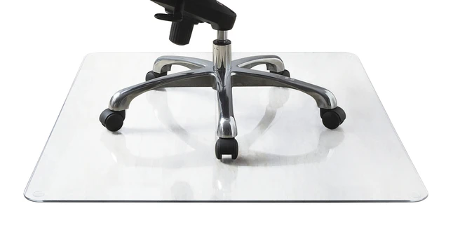 Lorell Tempered Glass Chair Mat - Chair Mat, Tempered Glass, 48 X 60 Inches, 1/4 Inch Thickness, Clear