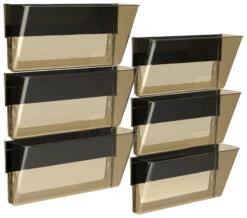 Storex Magnetic Wall Pocket, Legal Size, Smoke, Pack Of 6