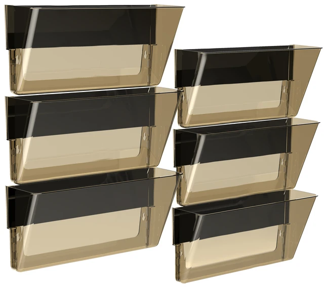 Storex Magnetic Wall Pocket, Legal Size, Smoke, Pack Of 6