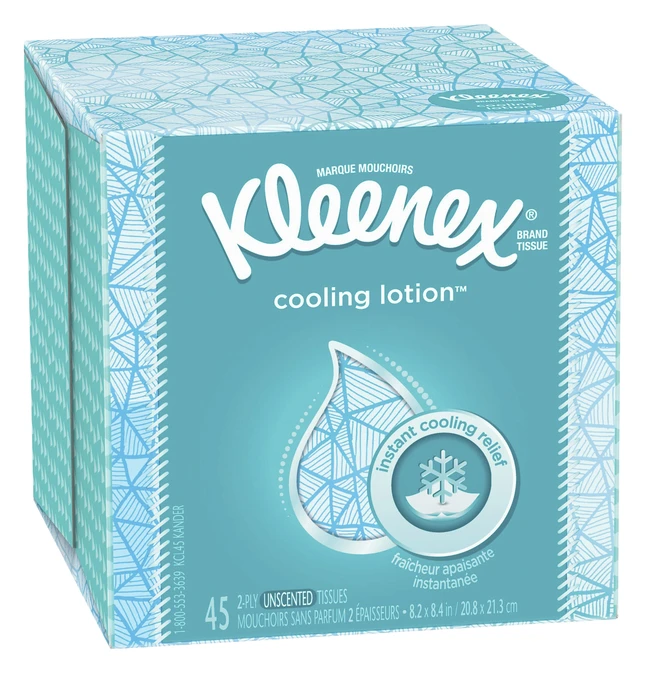 Kleenex Cooling Lotion Tissues, 2-Ply, Box Of 45 Tissues - Image 3