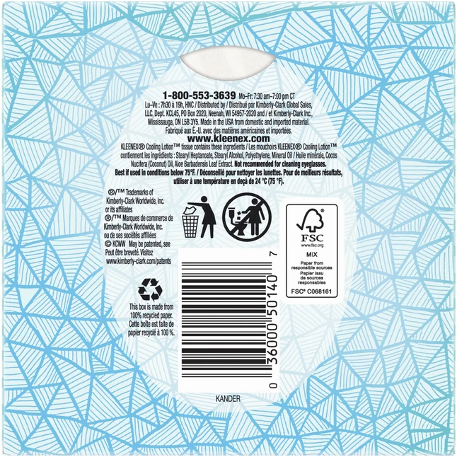Kleenex Cooling Lotion Tissues, 2-Ply, Box Of 45 Tissues - Image 4