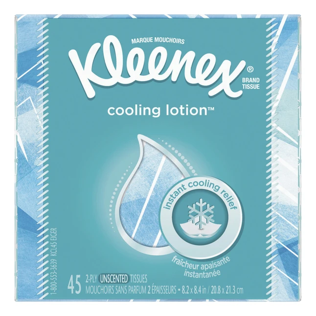 Kleenex Cooling Lotion Tissues, 2-Ply, Box Of 45 Tissues