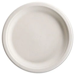 PaperPro Naturals Fiber Dinnerware, Plate, 10.5" Dia, Natural, 125/Pack, 4 Packs/Carton