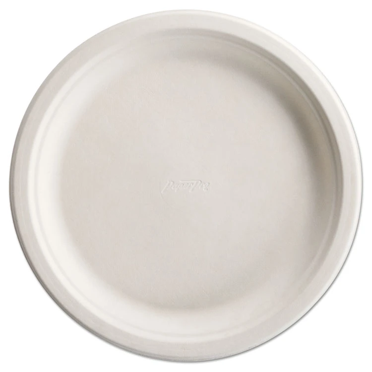 PaperPro Naturals Fiber Dinnerware, Plate, 10.5" Dia, Natural, 125/Pack, 4 Packs/Carton