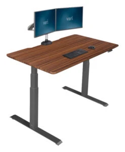 VARI Electric Standing Desk, Dark Wood