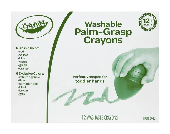 Crayola Washable Palm Grasp Crayons, Assorted Colors, Set Of 12 - Image 3