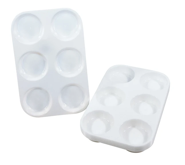 School Smart Large 6 Well Plastic Tray, 7-1/2 X 10-3/4 X 1-3/4 Inches, Set Of 6 - Image 3