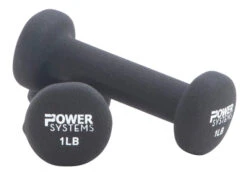 Power Systems Premium Neoprene Dumbbells, 1 Pound, Black