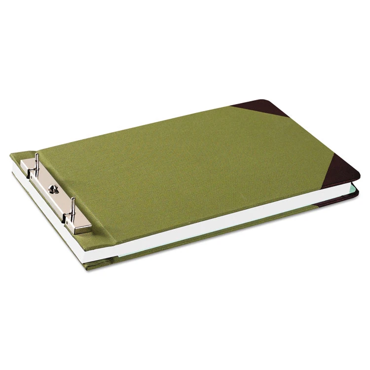 Canvas Sectional Storage Post Binder, 2 Posts, 3" Capacity, 8.5 X 14, Green