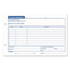 Purchase Requisition Pad, One-Part (No Copies), 5.5 X 8.5, 100 Forms/Pad, 2 Pads/Pack