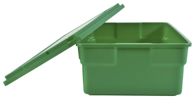 School Smart Storage Box With Lid, 11 X 6 X 16 Inches, Green