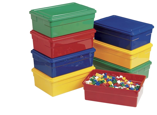 School Smart Storage Box With Lid, 11 X 6 X 16 Inches, Red - Image 6