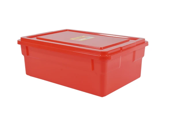 School Smart Storage Box With Lid, 11 X 6 X 16 Inches, Red - Image 3
