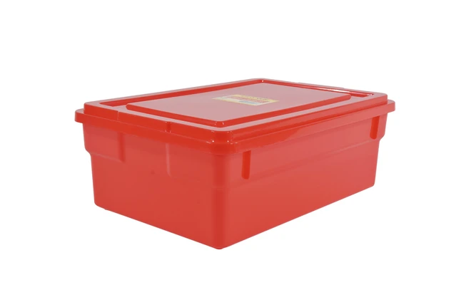 School Smart Storage Box With Lid, 11 X 6 X 16 Inches, Red - Image 4