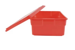School Smart Storage Box With Lid, 11 X 6 X 16 Inches, Red