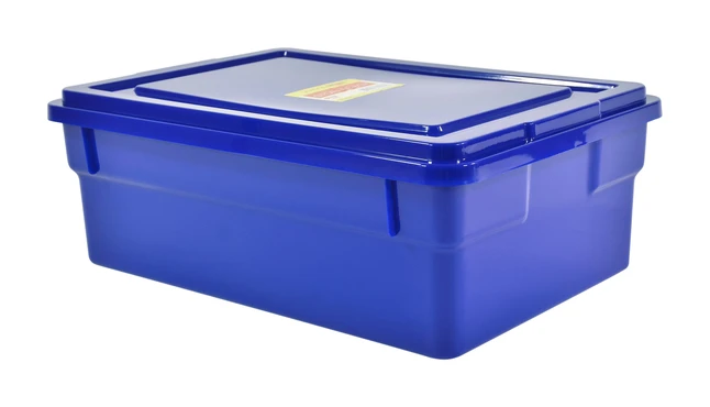 School Smart Storage Box With Lid, 11 X 6 X 16 Inches, Blue - Image 2