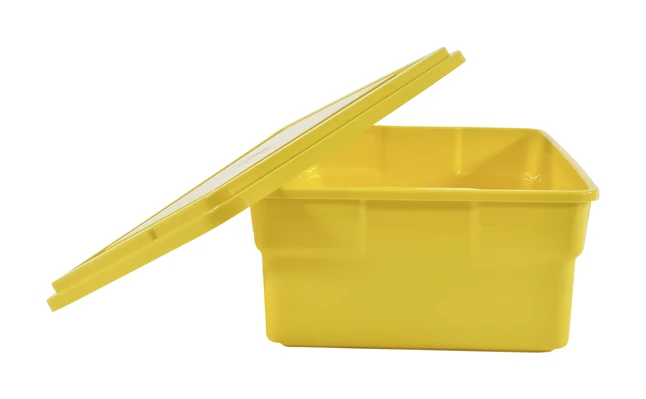 School Smart Storage Box With Lid, 11 X 6 X 16 Inches, Plastic, Yellow