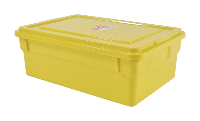 School Smart Storage Box With Lid, 11 X 6 X 16 Inches, Plastic, Yellow - Image 2