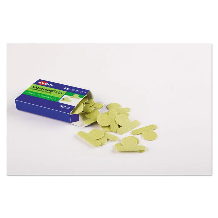 Avery Gummed Reinforced Index Tabs, 1/12-Cut, Olive Green, 0.5" Wide, 25/Pack - Image 3