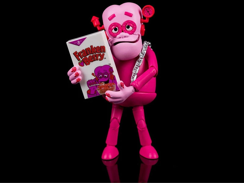 Franken Berry 6.25" Moveable Figurine With Alternate Head And Cereal Box "General Mills" 1/12 Scale By Jada - Image 3