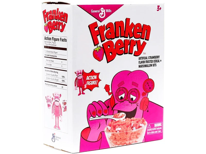 Franken Berry 6.25" Moveable Figurine With Alternate Head And Cereal Box "General Mills" 1/12 Scale By Jada - Image 5