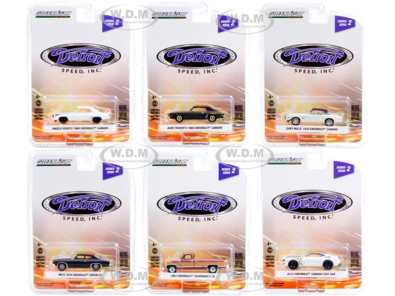 "Detroit Speed, Inc." Set Of 6 Pieces Series 2 1/64 Diecast Model Cars By Greenlight