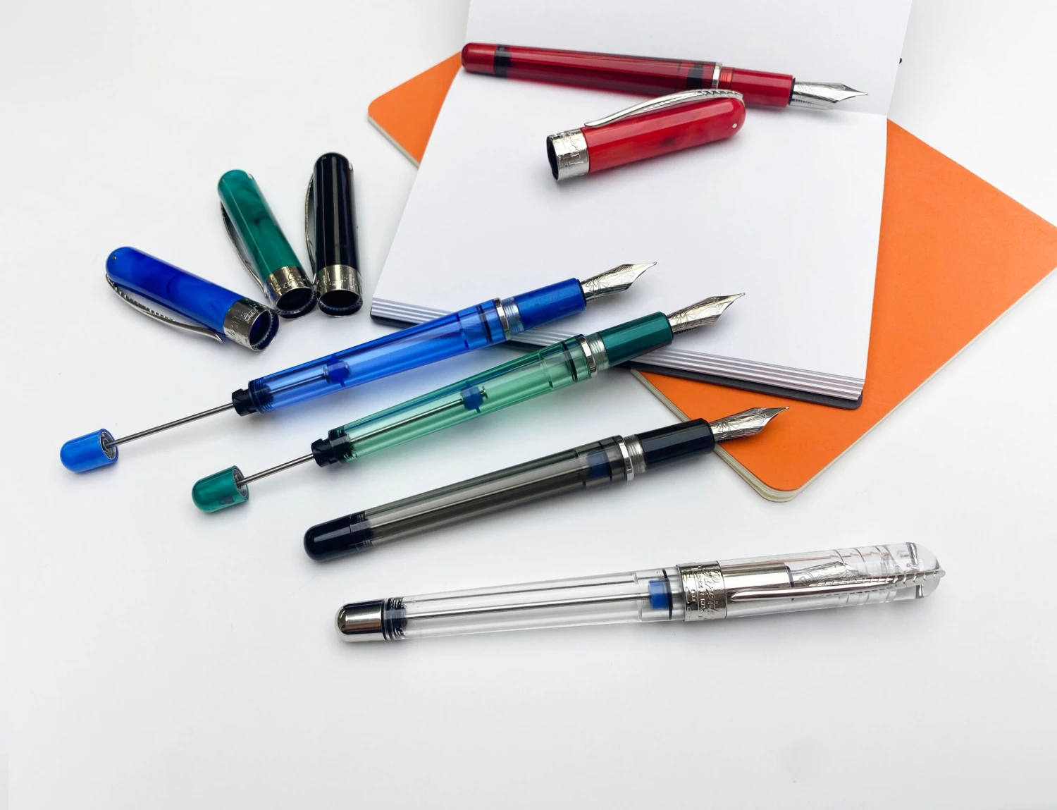 Pineider Avatar Twin Tank Touchdown Fountain Pen, Forest Green - Image 3