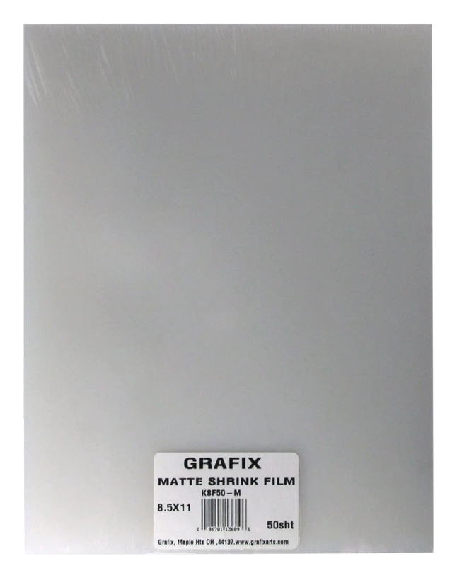 Grafix Shrink Film, 8-1/2 X 11 Inches, Matte, Pack Of 50