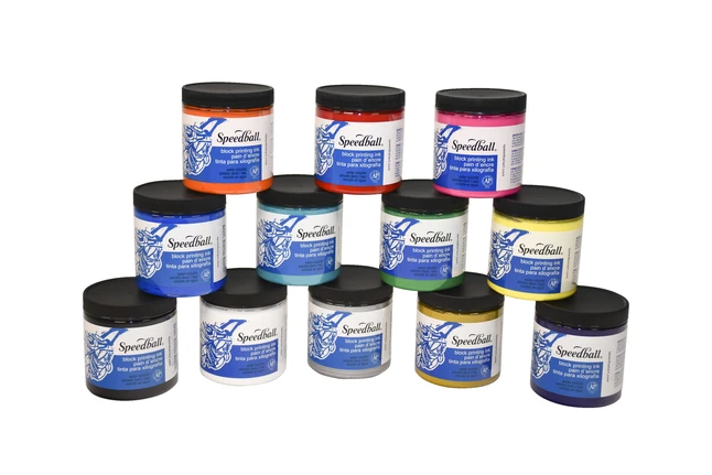 Speedball Water Soluble Block Printing Ink, Set Of 12