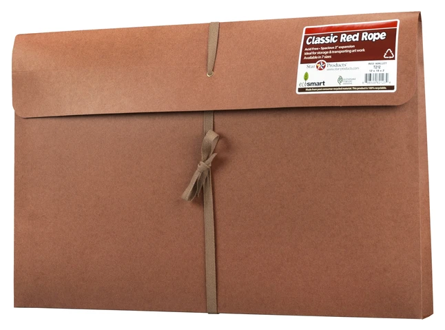 Star Products Cloth Tie Tape Art Portfolio, 18 X 12 X 2 Inches, Red